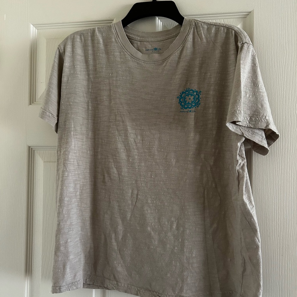 NATURAL LIFE Gray Tee with Teal Emblem